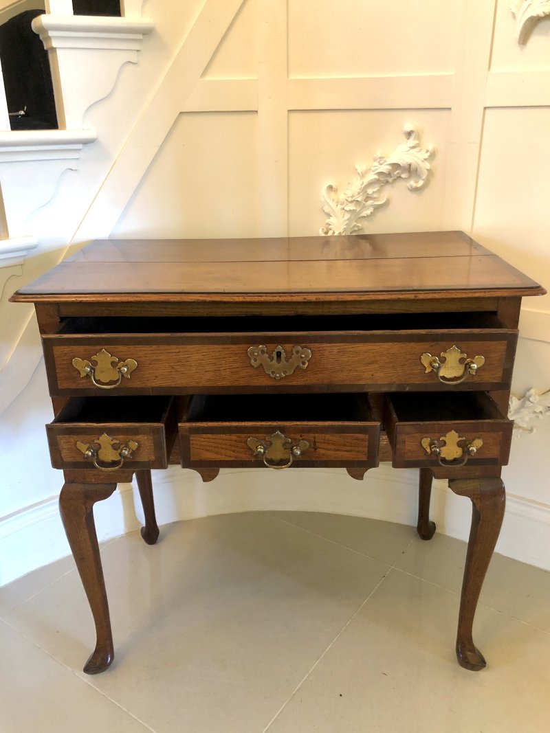 Antique George III Oak Lowboy - Image 3